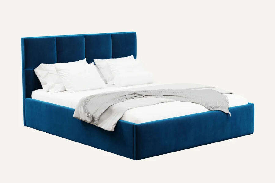 Carlo bed in navy Magic Velvet 2211