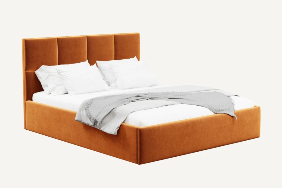 Carlo bed in rust Dream Velvet 20241
