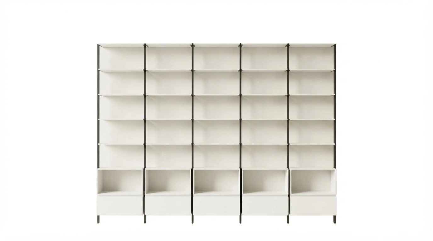 Made-to-order shelving fitted to a wall