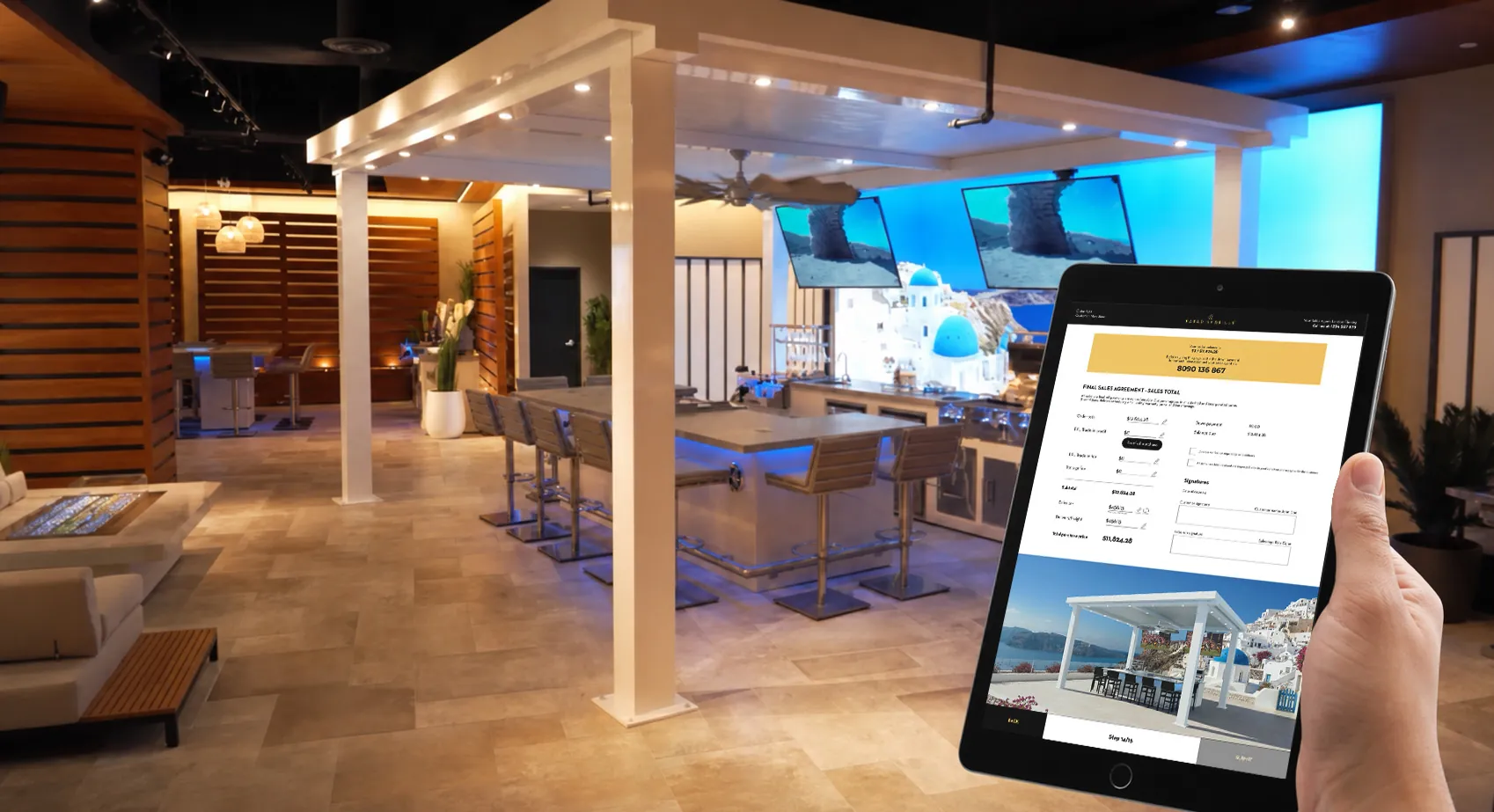 Showroom POS: outdoor kitchen configurator