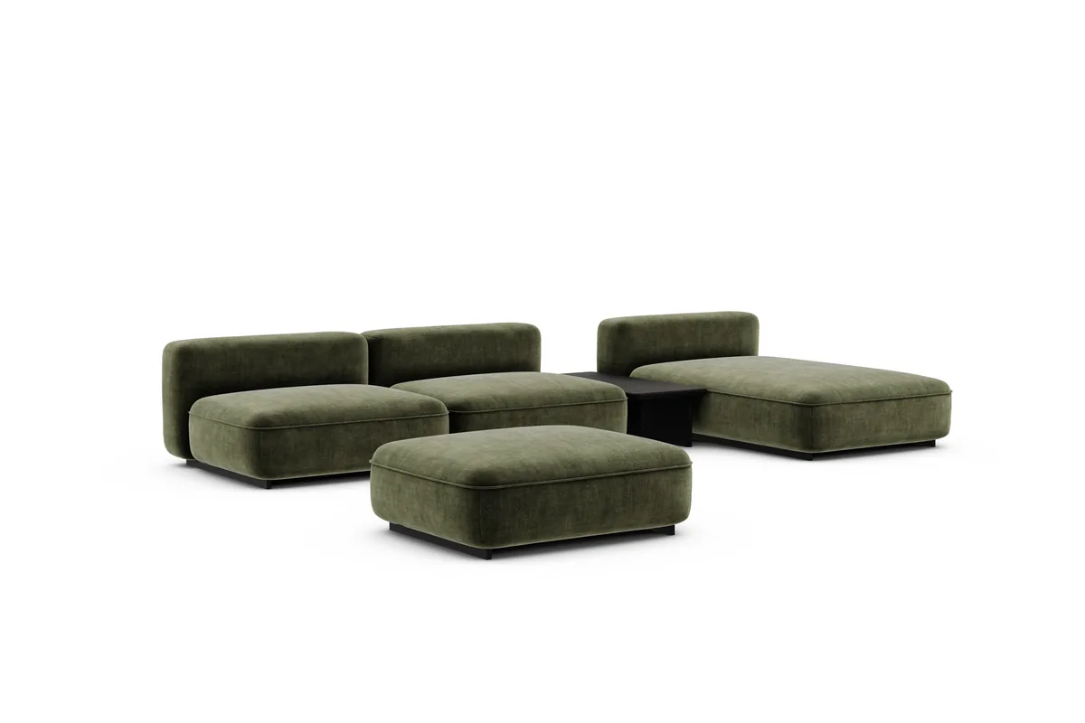 Moodu corner sofa by Mitto Home in Golden 35, prerendered